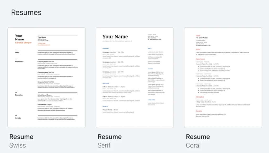 Important things to know about free Google Docs resume templates